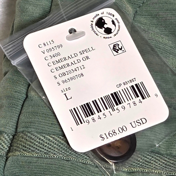 Free People Aura Liner Quilted Bomber Jacket Green Full Zip Front Boxy Large NWT - Picture 11 of 16